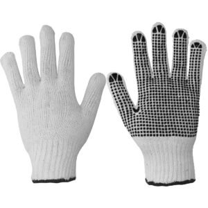 6 Pza Guantes de algodón con puntos de PVC M Foy