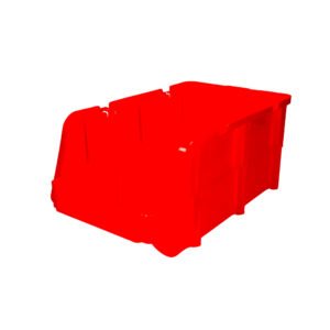 4 Pza Gaveta plástica pico de pato color rojo 11" x 6" x 5" Surtek