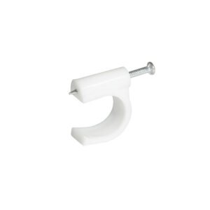 Grapa para cable coaxial 8 mm, color blanco, 20 piezas Surtek