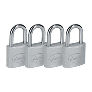 Juego de candados de acero largos 38 mm, llave estándar, 4 piezas Lock