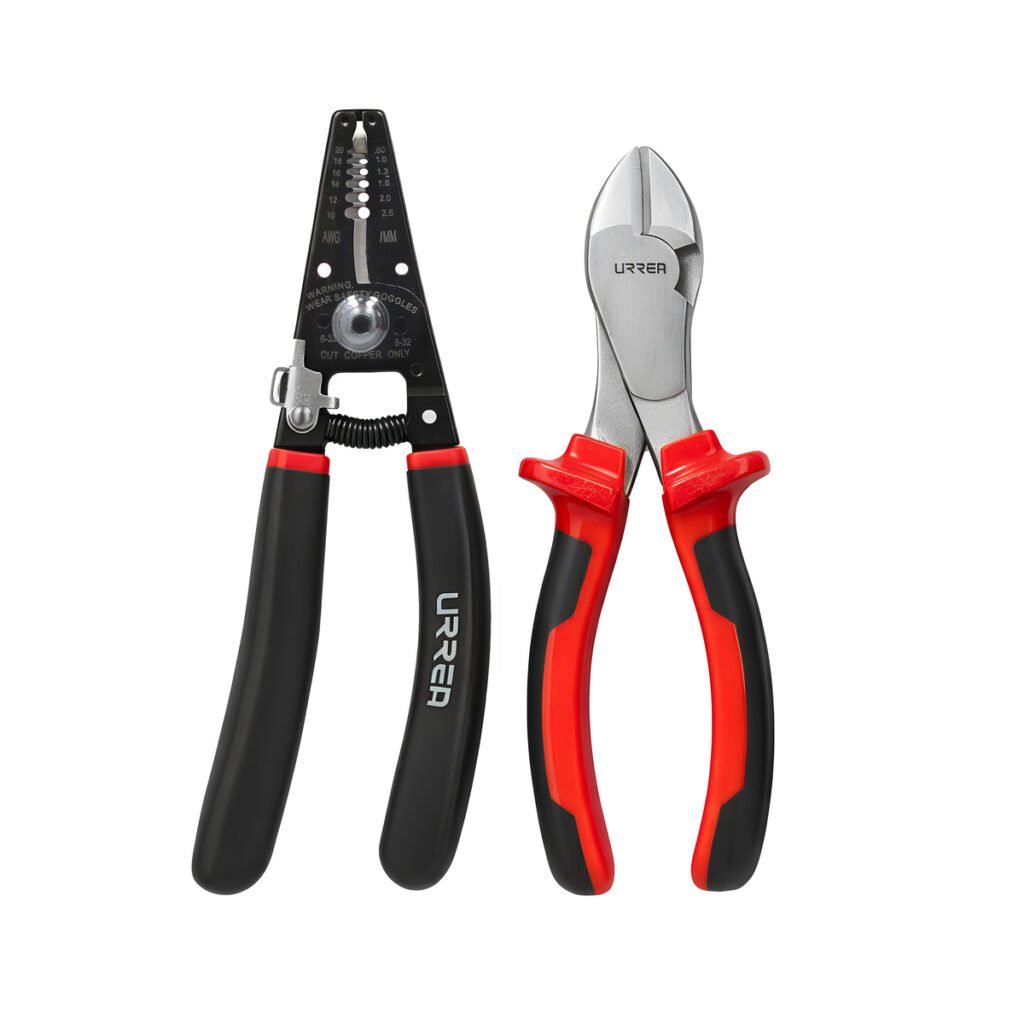 12 Pza Juego de pinzas para electricista con mango bimaterial, 2 piezas Urrea