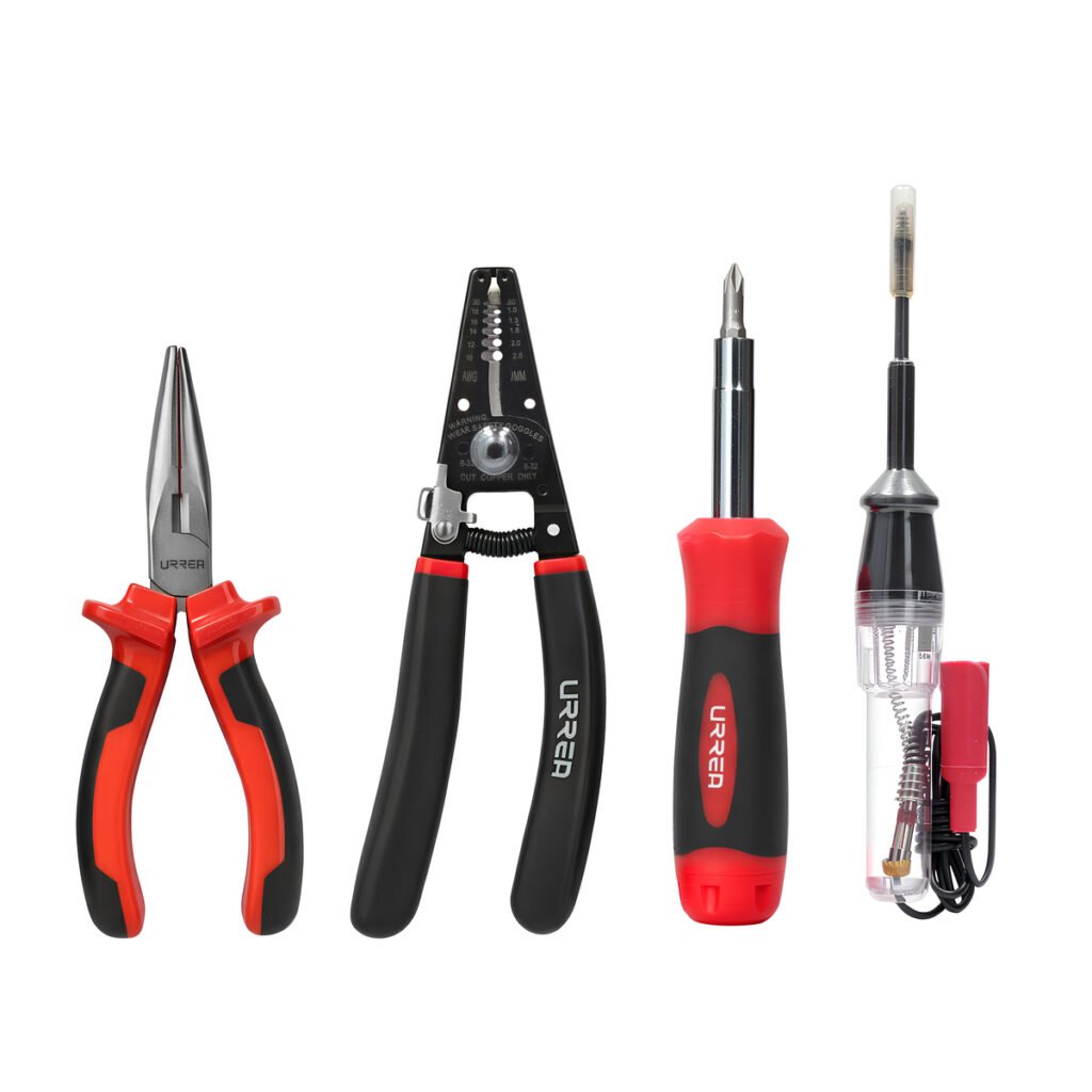 5 Pza Juego de pinzas para electricista con mango bimaterial con probador y destornillador, 5pz Urrea