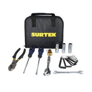 Juego combinado de herramienta para motocicleta 12 piezas, con estuche multiusos Surtek