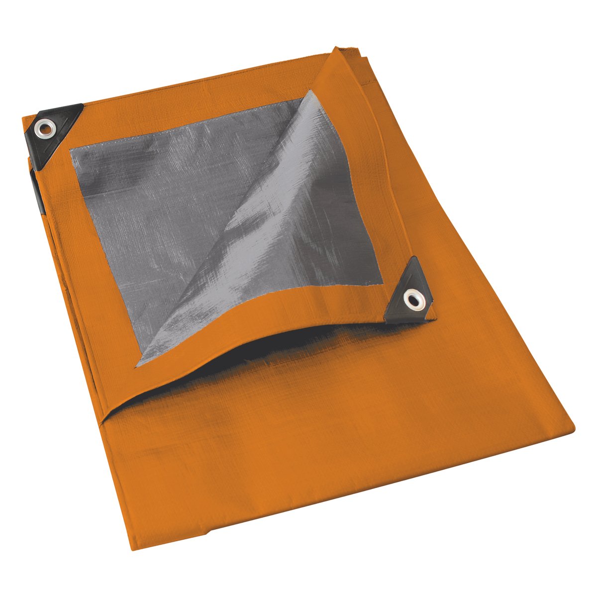 Lona de polietileno color naranja con fondo plata, 3 x 4 m Foy