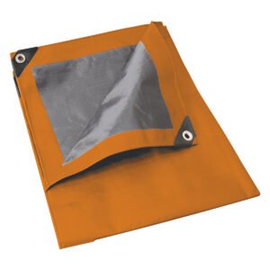 Lona de polietileno color naranja con fondo plata, 4 x 5 m Foy