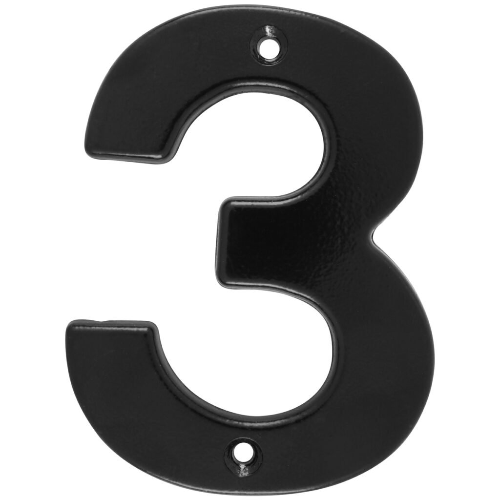 5 Pza Número 3 bold 4" negro Lock