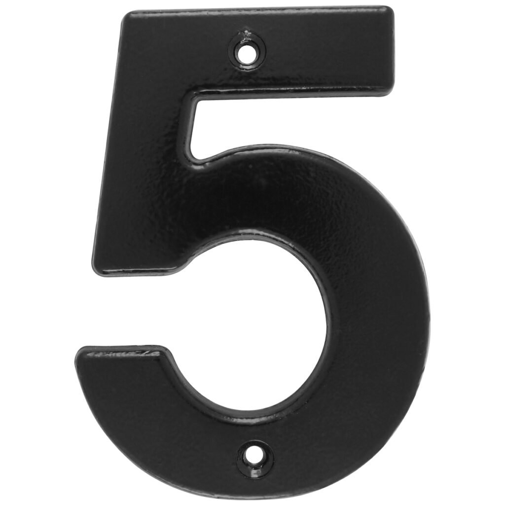5 Pza Número 5 bold 4" negro Lock