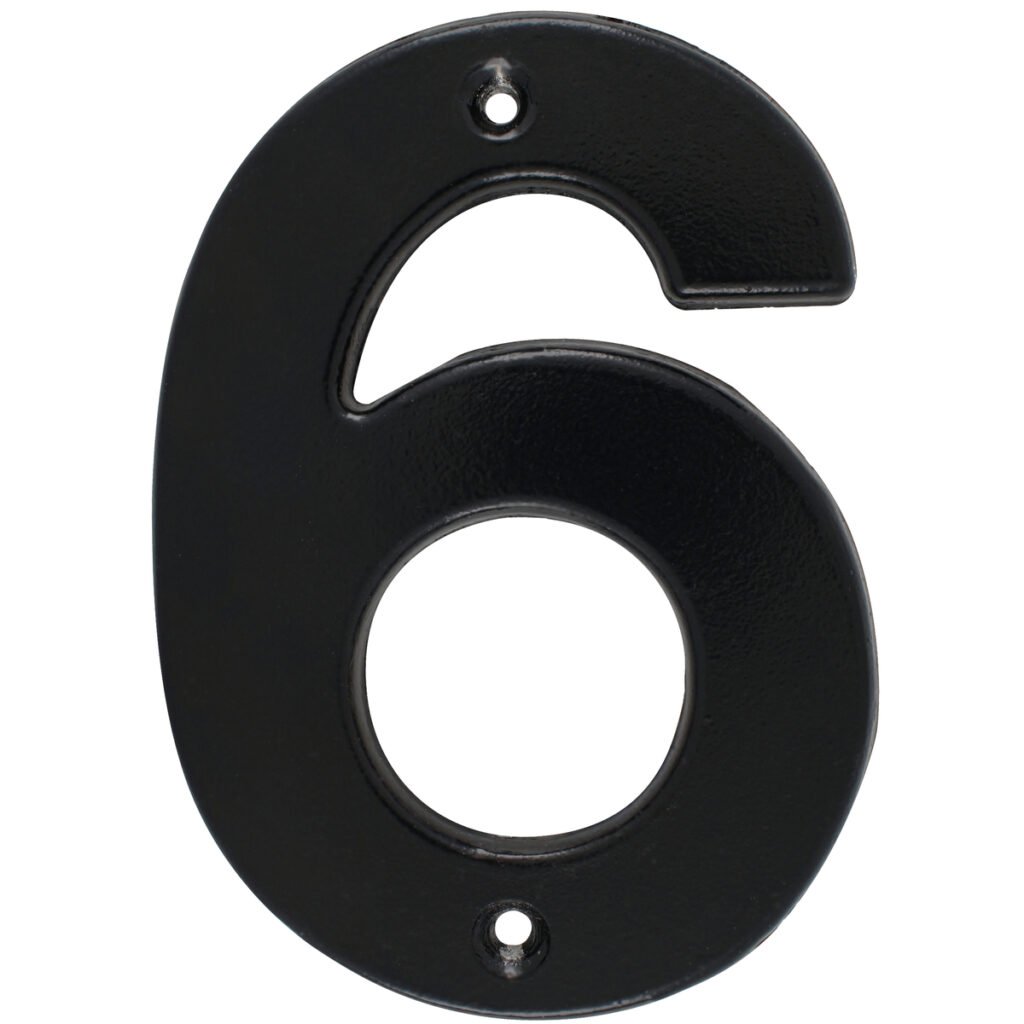5 Pza Número 6 bold 4" negro Lock