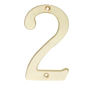 5 Pza Número 2 slim 4" latón brillante Lock