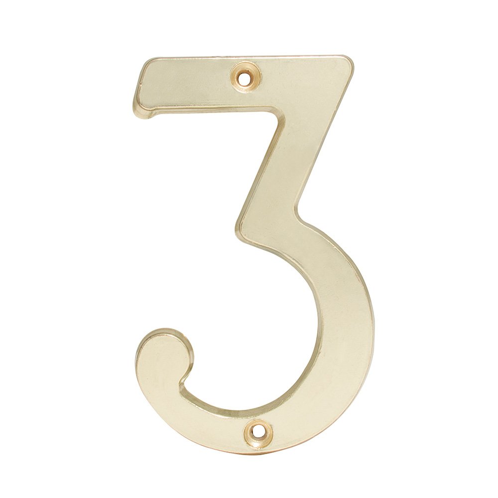5 Pza Número 3 slim 4" latón brillante Lock