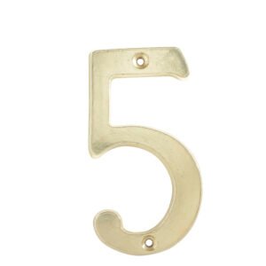 5 Pza Número 5 slim 4" latón brillante Lock