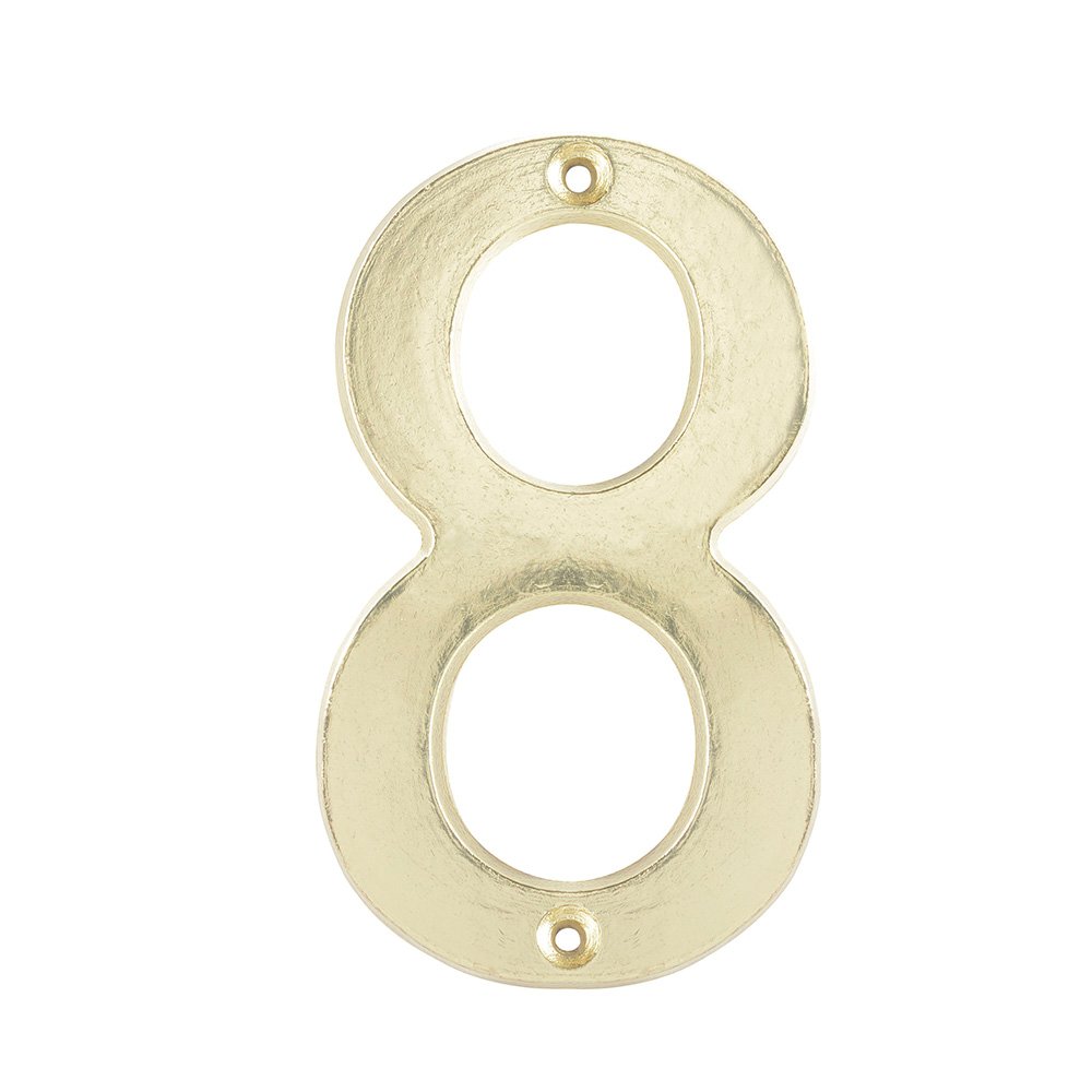 5 Pza Número 8 slim 4" latón brillante Lock