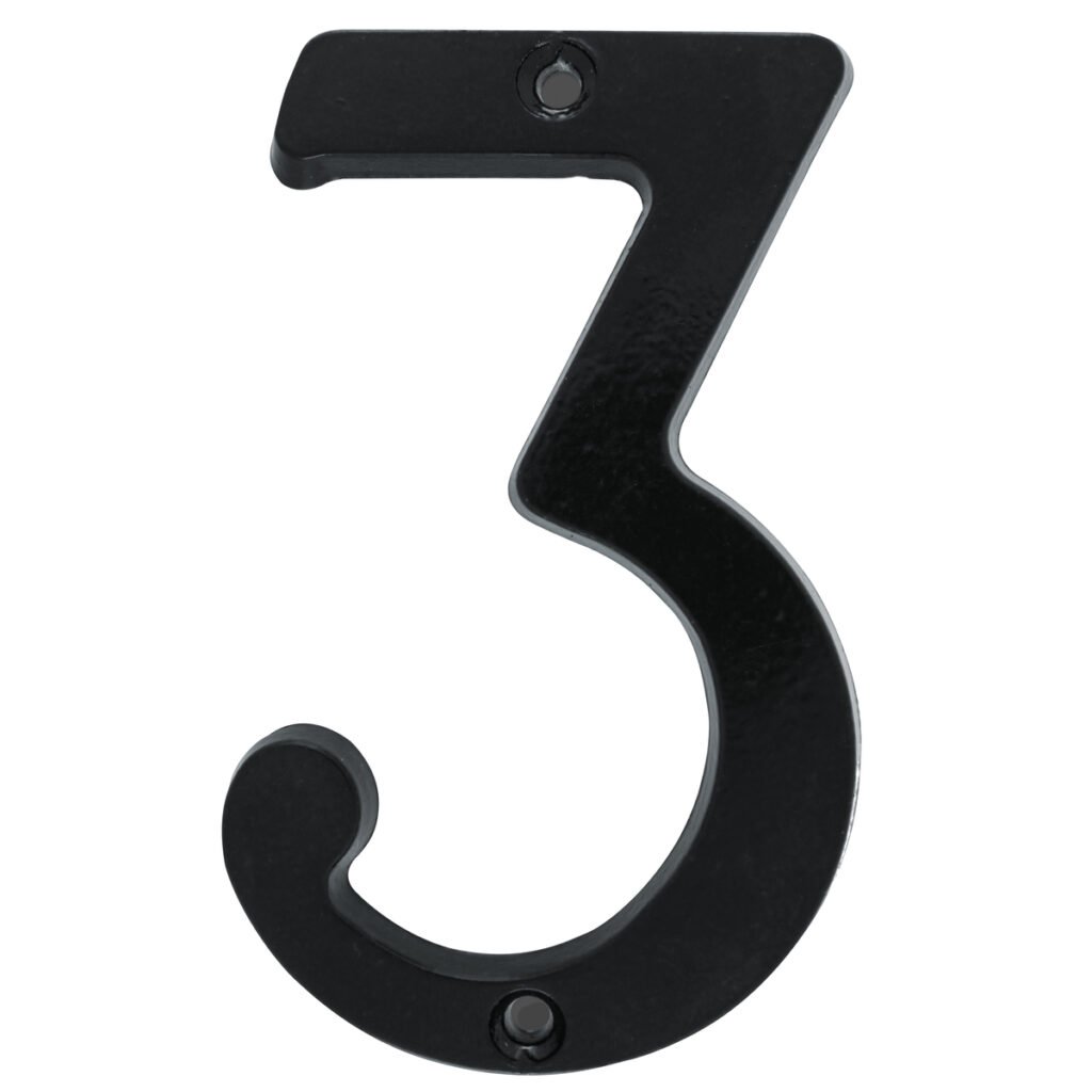 5 Pza Número 3 slim 4" negro Lock
