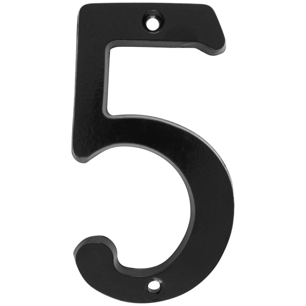 5 Pza Número 5 slim 4" negro Lock