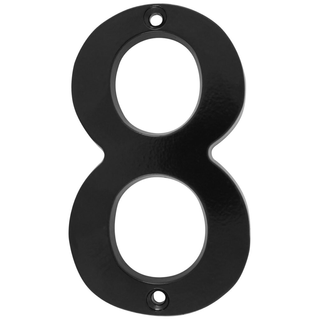 5 Pza Número 8 slim 4" negro Lock