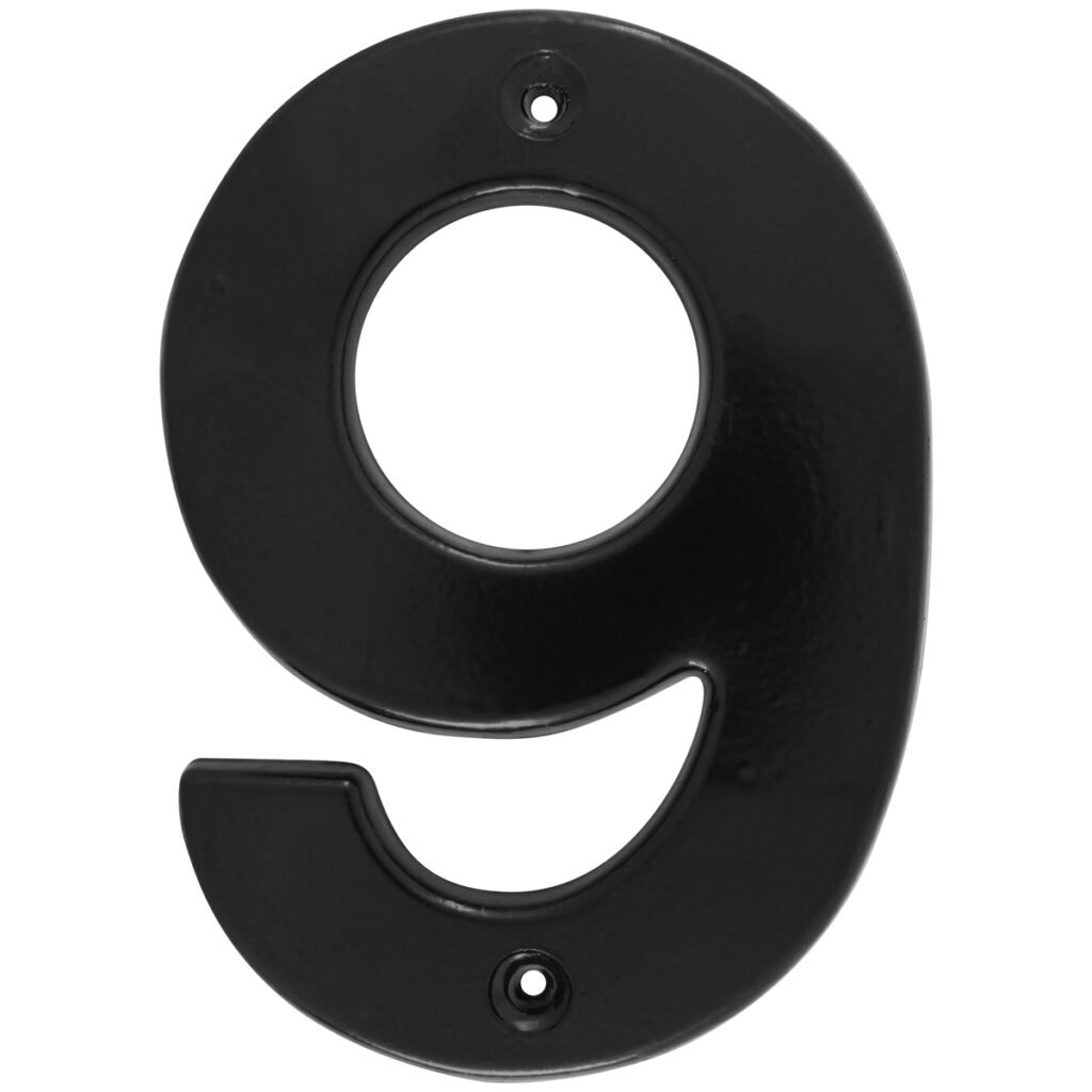 5 Pza Número 9 bold 4" negro Lock