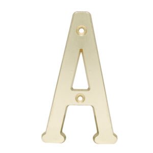 5 Pza Letra A slim 4" latón brillante Lock