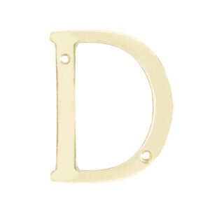 5 Pza Letra D slim 4" latón brillante Lock
