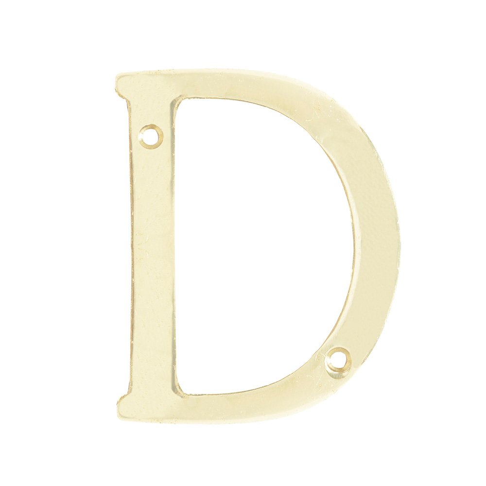 5 Pza Letra D slim 4" latón brillante Lock