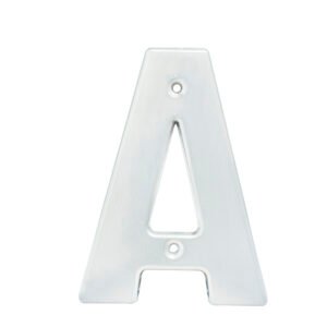 5 Pza Letra A bold 4" cromo satinado Lock