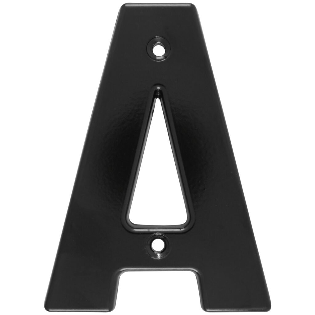 5 Pza Letra A bold 4" negro Lock