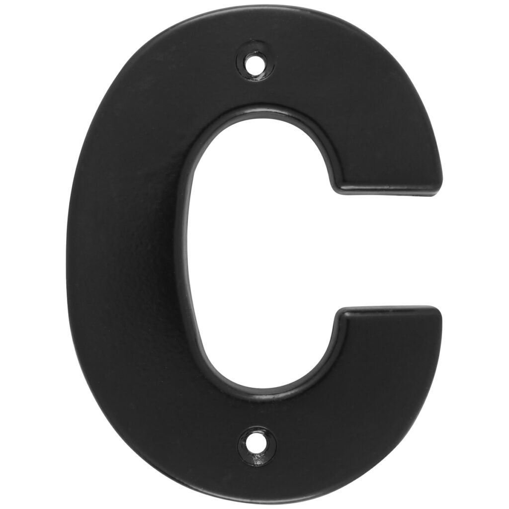 5 Pza Letra C bold 4" negro Lock