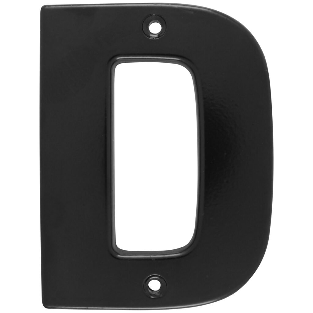 5 Pza Letra D bold 4" negro Lock