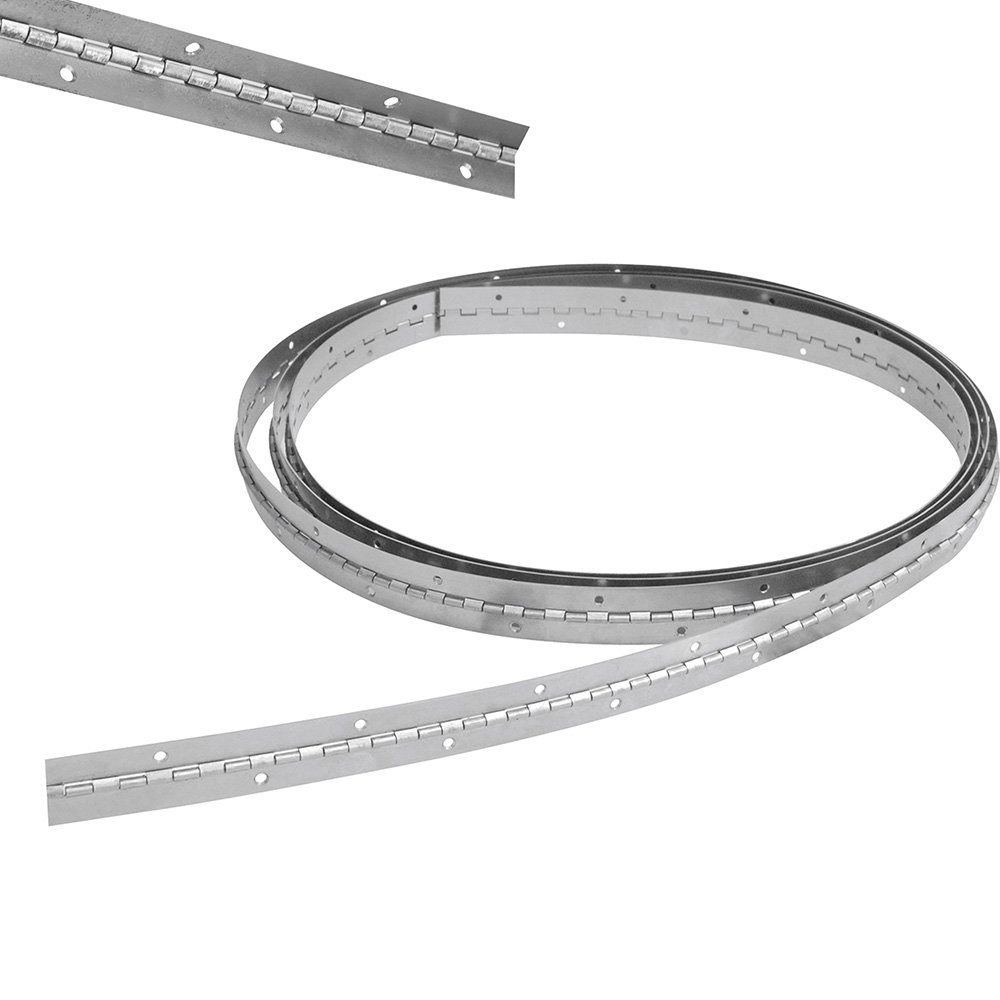 10 Pza Bisagra piano barrenadas 1-1/2" x 1 m, natural, en caja Lock