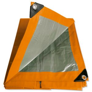 Lona de polietileno color naranja con fondo plata, 6.09 x 12.19 m Foy