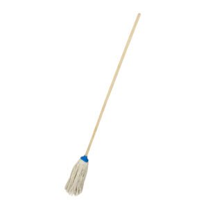 12 Pza Trapeador de pabilo de algodón con bastón de madera 120 cm, 300 gr Foy