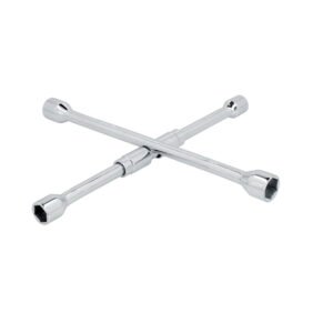 4 Pza Llave de cruz cromada plegable 14" Surtek