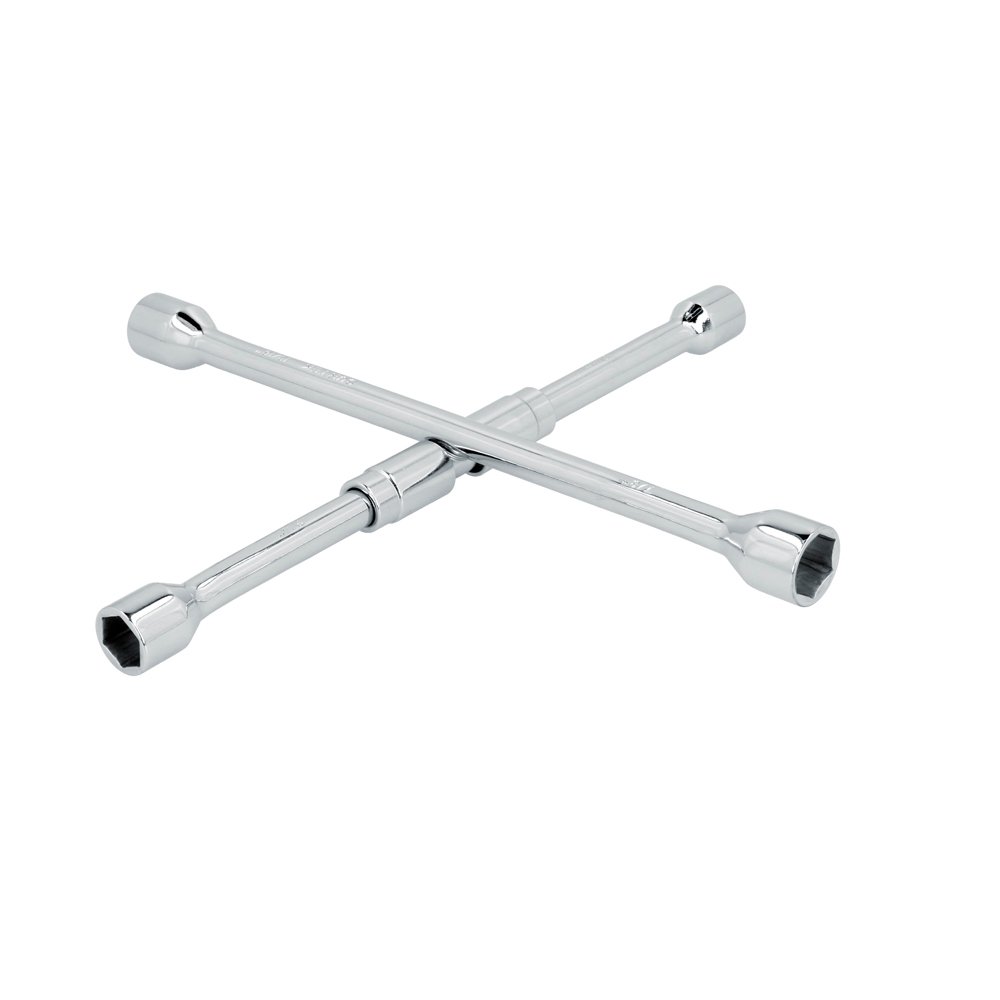 4 Pza Llave de cruz cromada plegable 14" Surtek