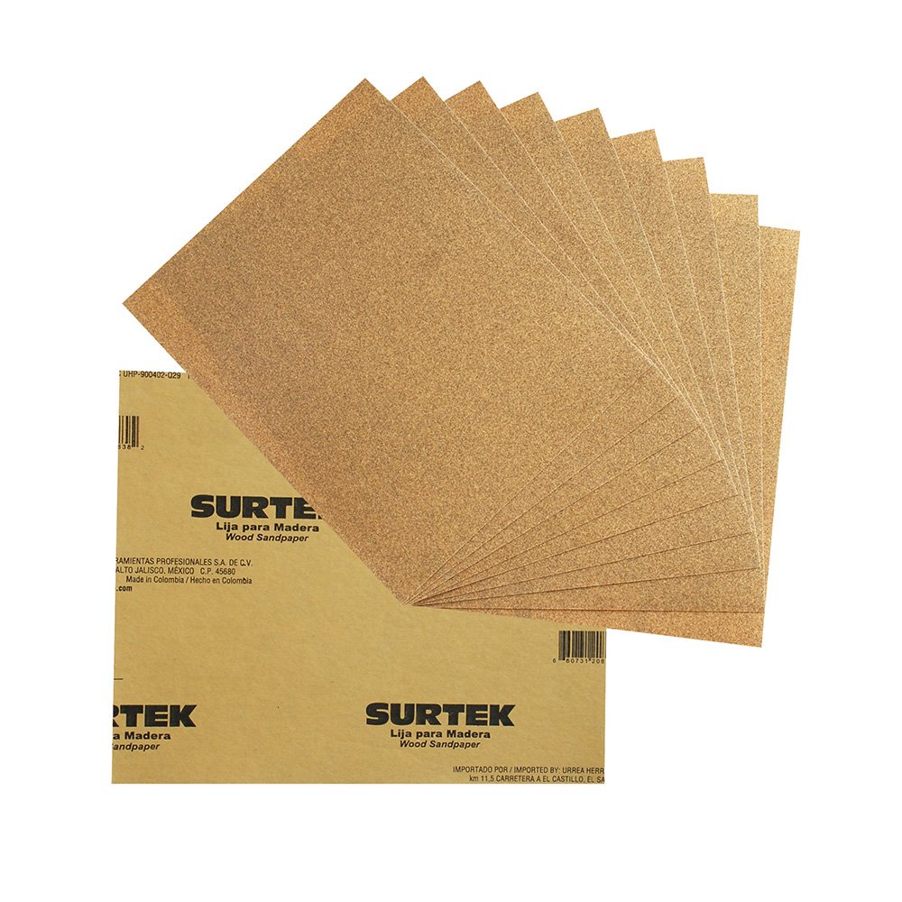25 Pza Lija panel cabinet para madera, grano 120 Surtek
