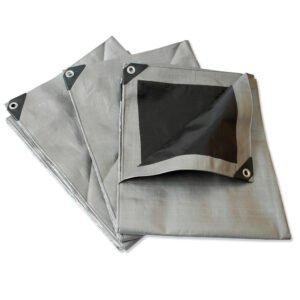 Lona de polietileno reforzada color gris. 4 x 6 m Surtek