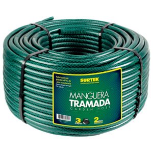 Manguera para jardĂn tramada verde en rollo 3/4", 100 m Surtek