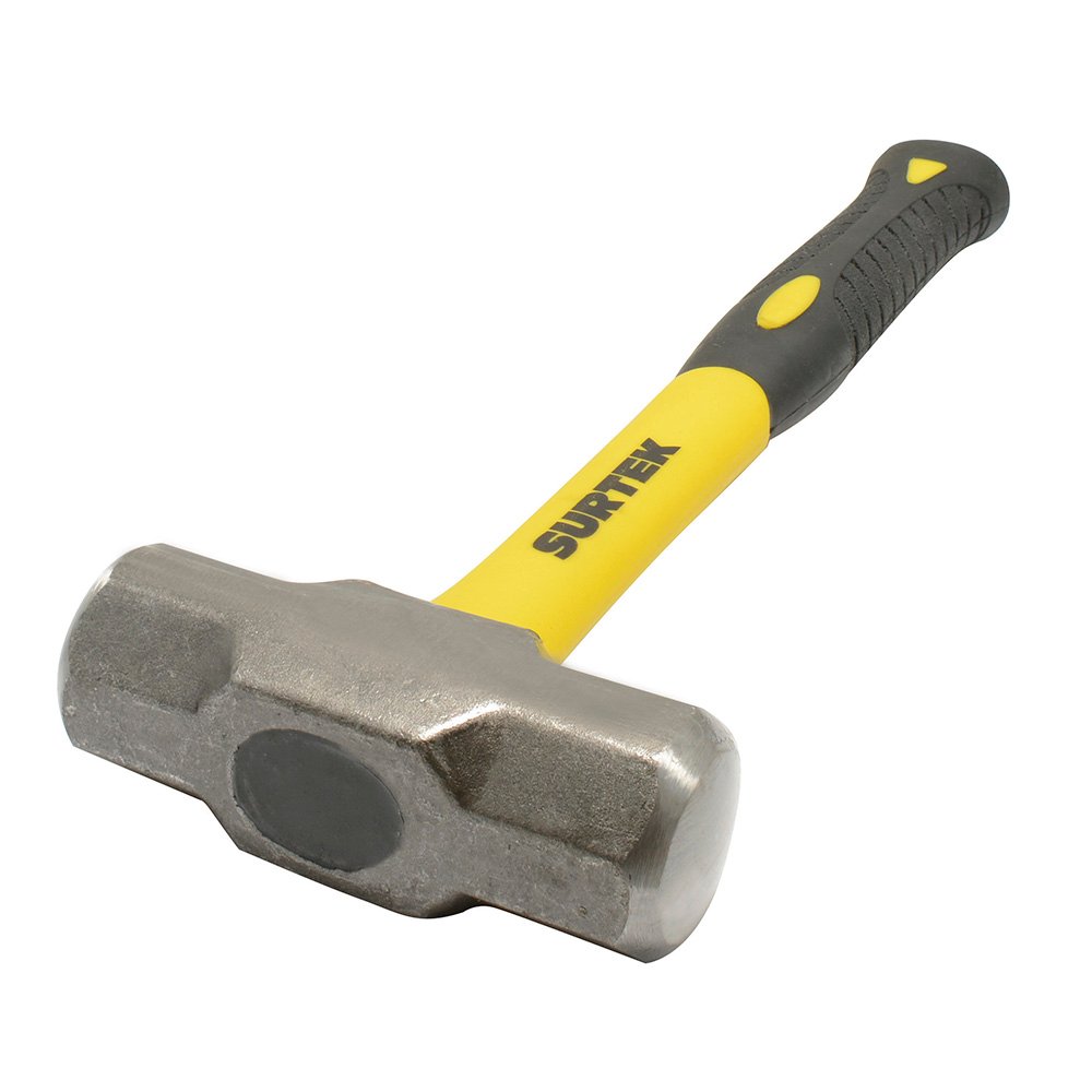 2 Pza Marro octagonal cabeza forjada con mango corto de fibra de vidrio de 12", 2 lb Surtek