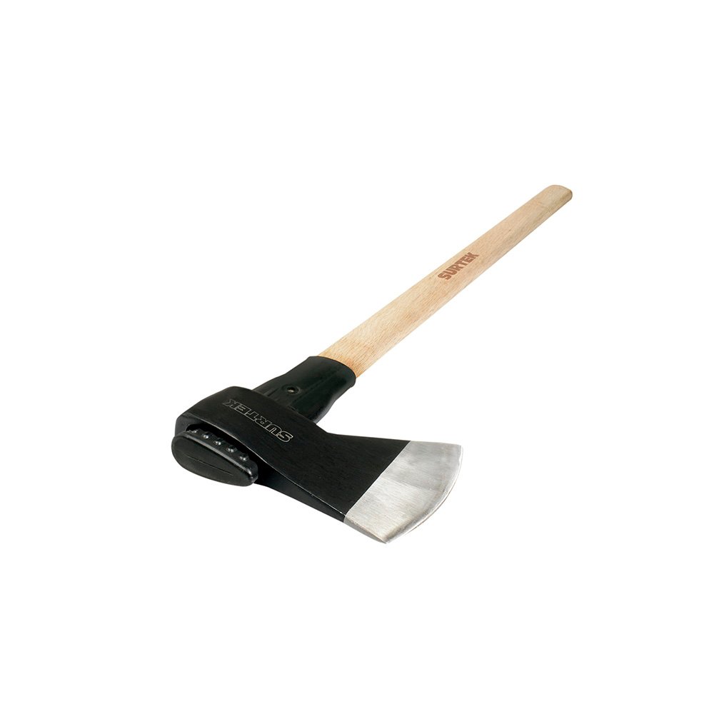 2 Pza Hacha de labor media con cabeza forjada en acero con mango de madera 36", 4 lb Surtek