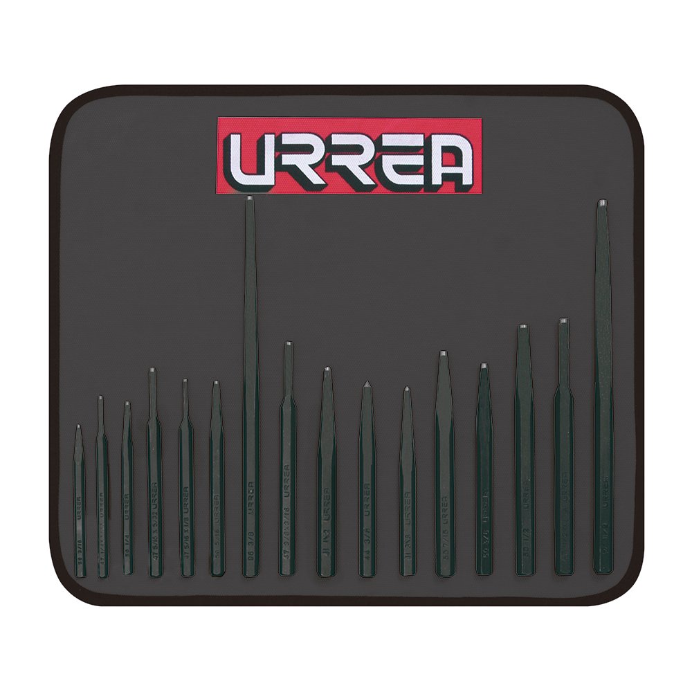 Juego de puntos, punzones, cinceles y botadores, 16 piezas Urrea