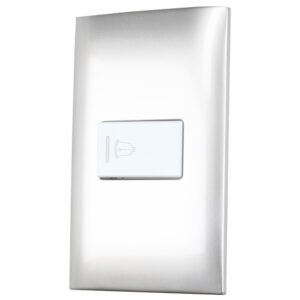 Placa para timbre 1/3, línea Americana, color plata Surtek