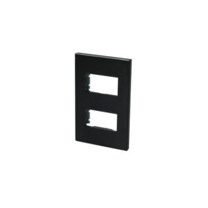 20 Pza Placa 2 módulos 1/3, línea Premium, color negro Surtek
