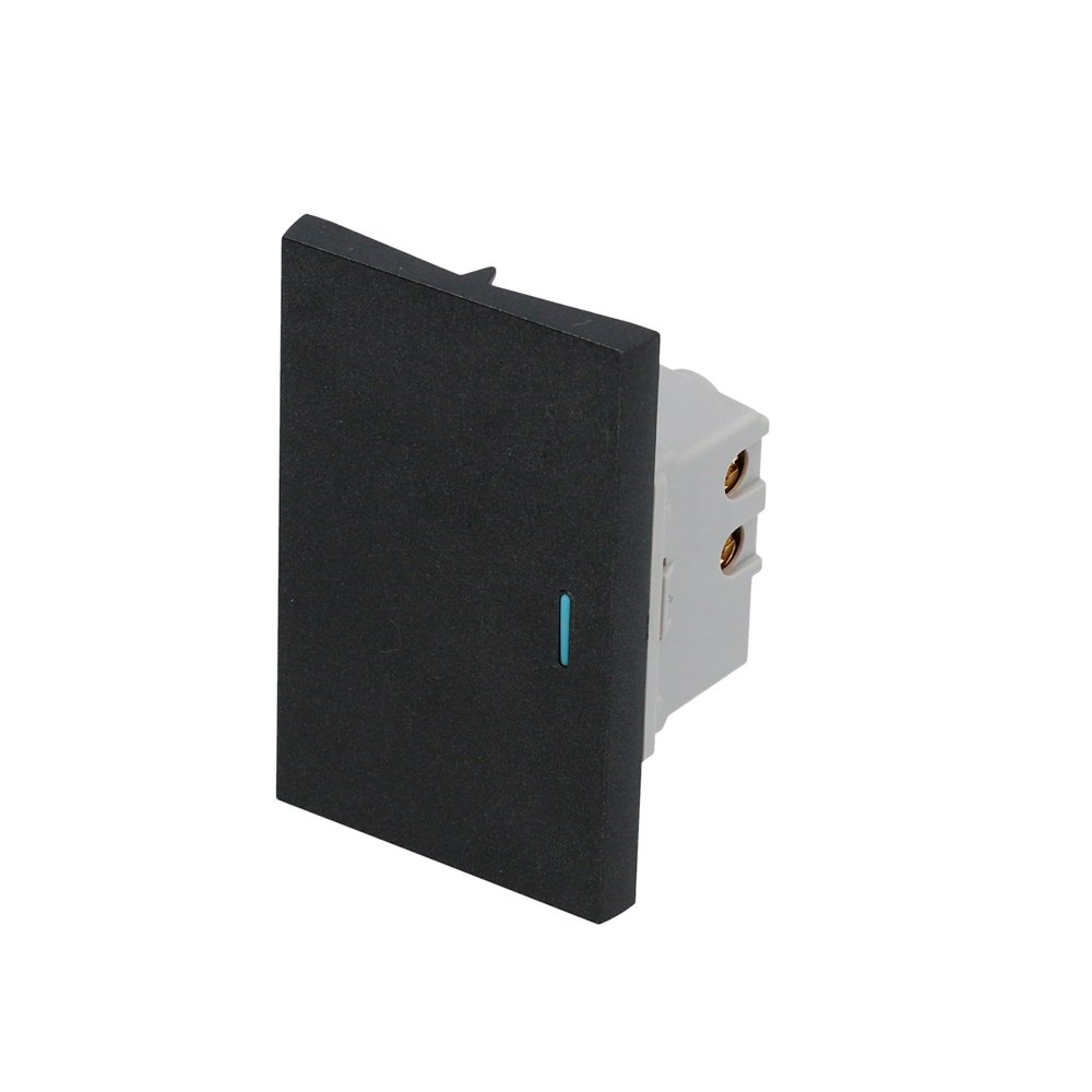 20 Pza Interruptor 1/1, línea Premium, color negro Surtek