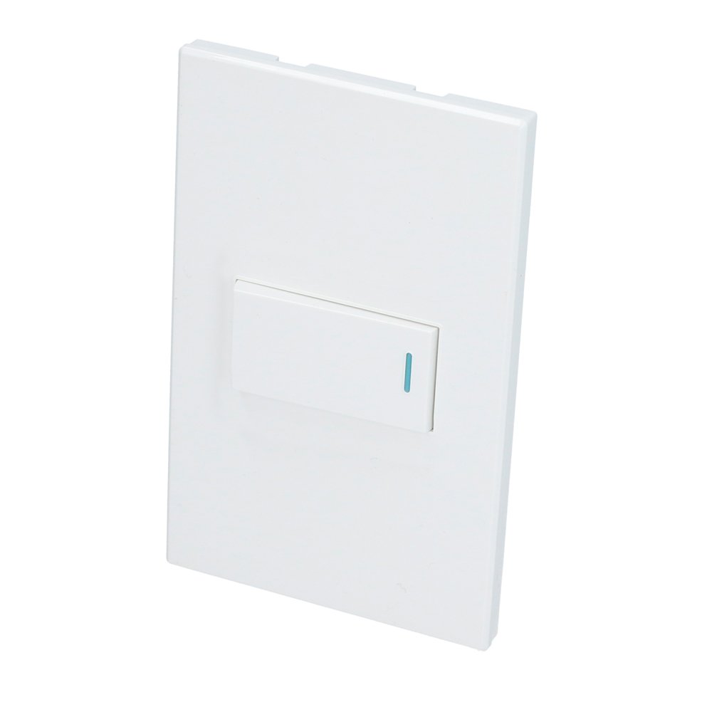 10 Pza Placa 1 Interruptor 1/3, línea Premium, color blanco Surtek