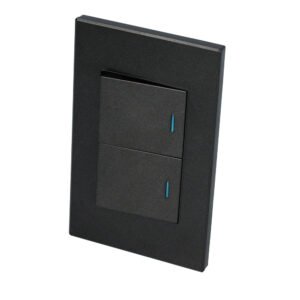 10 Pza Placa 2 Interruptor 1/2, línea Premium, color negro Surtek