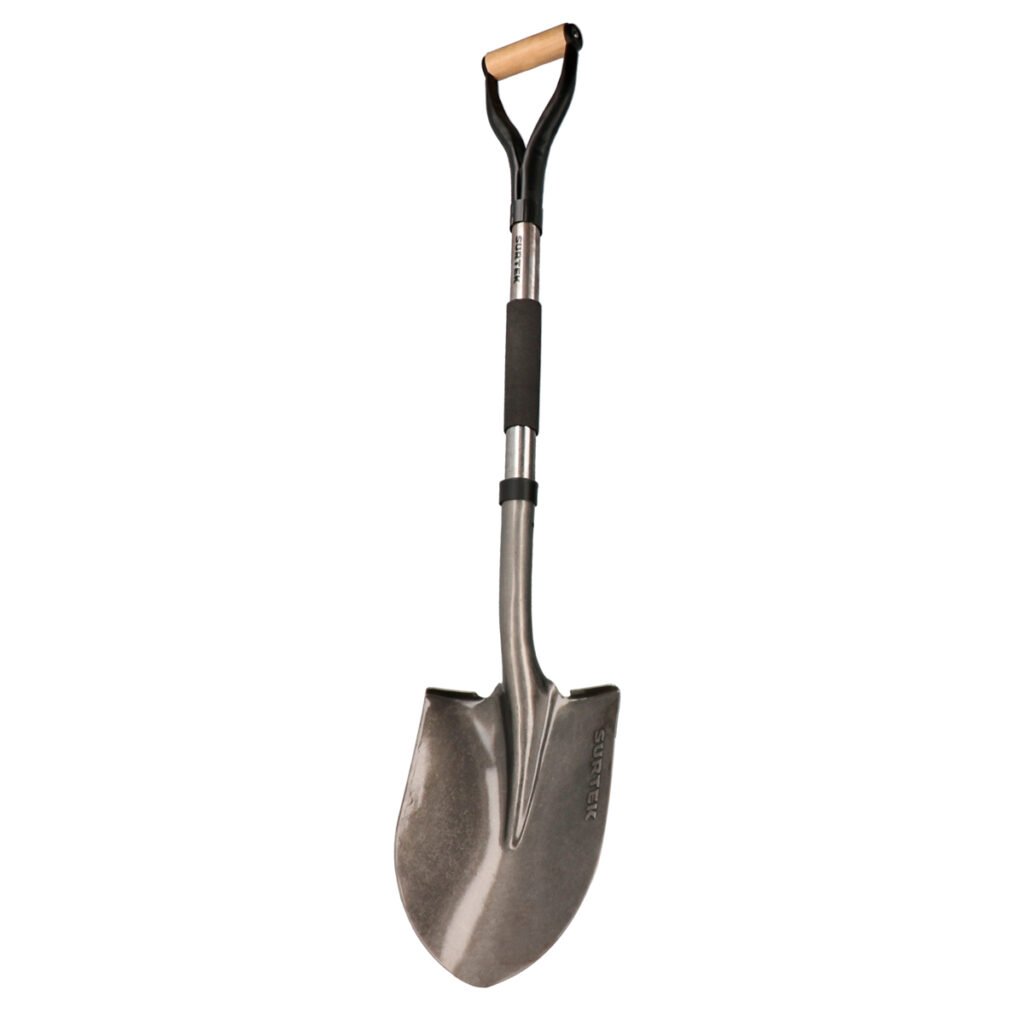 3 Pza Pala con mango de madera con puño contractor grip, redonda Surtek