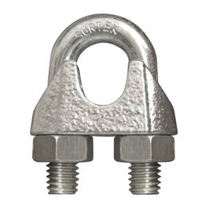 12 Pza Perro de hierro maleable para cable de acero tipo alemán 1/4" Surtek
