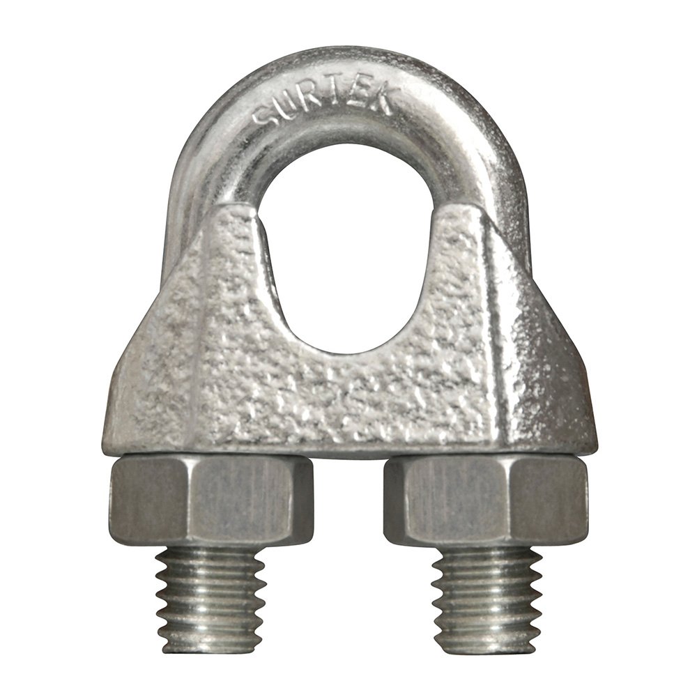 12 Pza Perro de hierro maleable para cable de acero tipo alemán 1/2" Surtek
