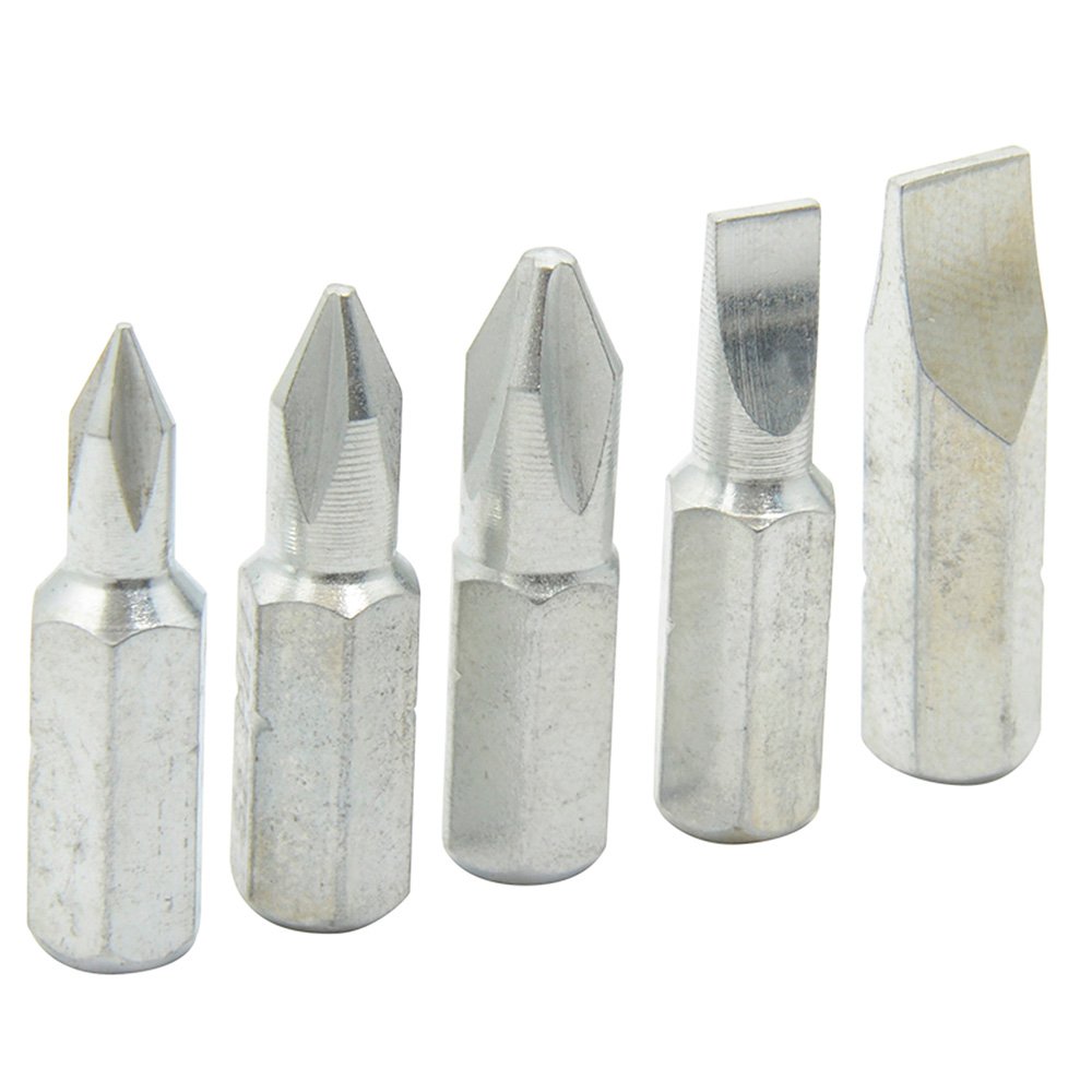 12 Pza Juego combinado de puntas phillips y planas de 1" hexágono de 1/4", 5 piezas en blíster Surtek