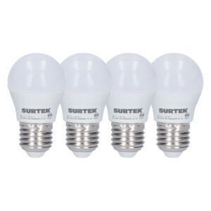 Paquete de 4 lámparas de LED tipo bulbo A19, 9 W luz de día Surtek