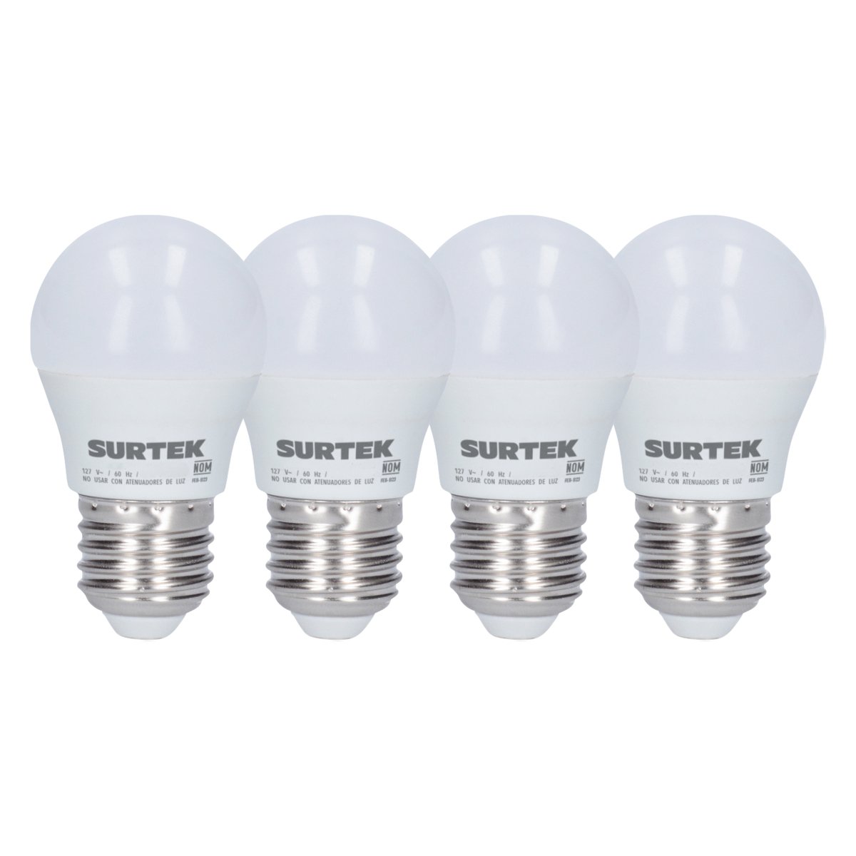 Paquete de 4 lámparas de LED tipo bulbo A19, 9 W luz de día Surtek