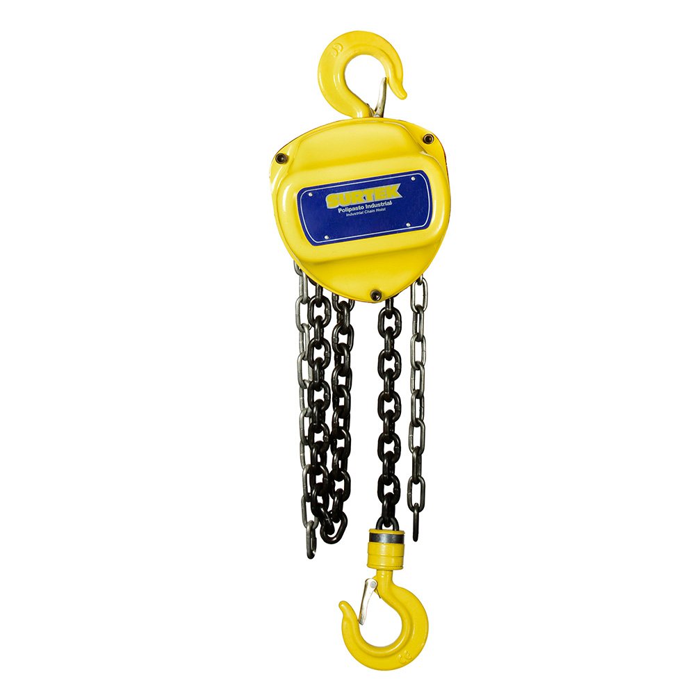 Polipasto manual 2 ramales, 2 ton, cadena 3 m Surtek
